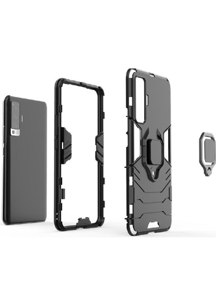 Vıvo X50 Kickstand Darbeye Dayanıklı Askeri Için Halka Araba Montaj Kickstand Durumda (Yurt Dışından)