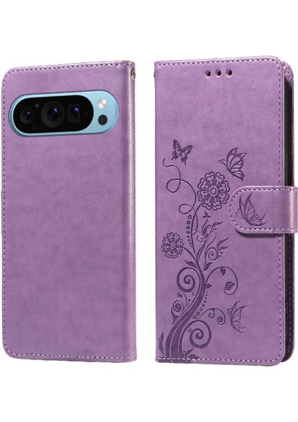 Google Piksel 9 Deri Çiçek Kart Yuvaları Flip Için Flip Case (Yurt Dışından)