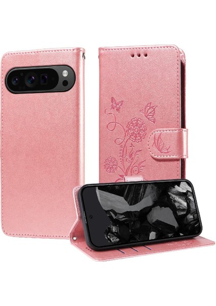 Google Piksel 9 Pro Xl Cardyuvaları Flip Çiçek Deri Için Flip Case (Yurt Dışından)