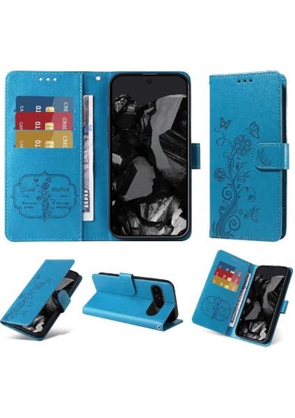 Google Piksel 9 Pro Xl Cardyuvaları Flip Çiçek Deri Için Flip Case (Yurt Dışından)