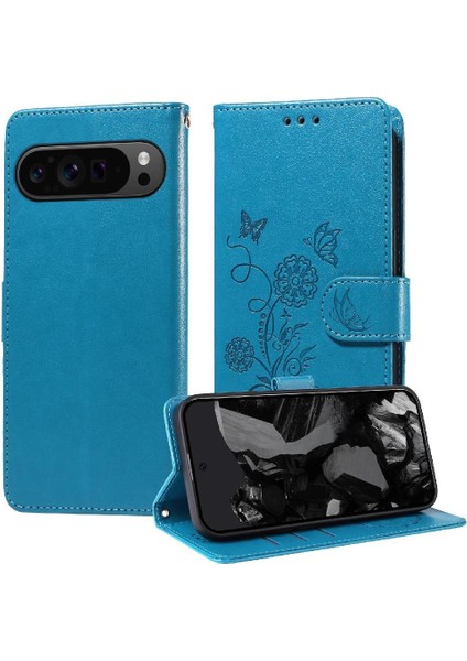 Google Piksel 9 Pro Xl Cardyuvaları Flip Çiçek Deri Için Flip Case (Yurt Dışından)