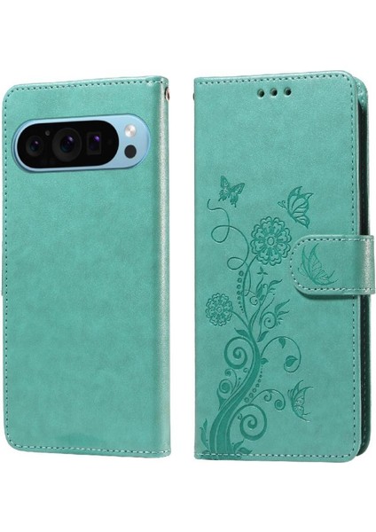 Google Piksel 9 Deri Çiçek Kart Yuvaları Flip Için Flip Case (Yurt Dışından) modelleri