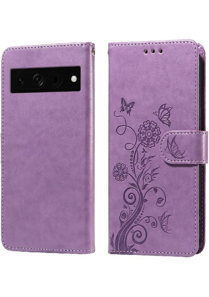 Google Piksel 7 Pro Kart Yuvaları Deri Flip Çiçek Için Flip Case (Yurt Dışından)