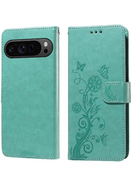 Google Piksel 9 Pro Xl Cardyuvaları Flip Çiçek Deri Için Flip Case (Yurt Dışından)