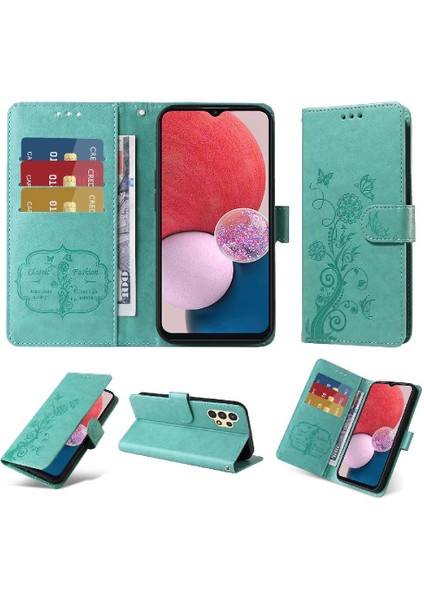 Samsung Galaxy A04 4g Cardyuvaları Flip Case Çiçek Deri (Yurt Dışından)