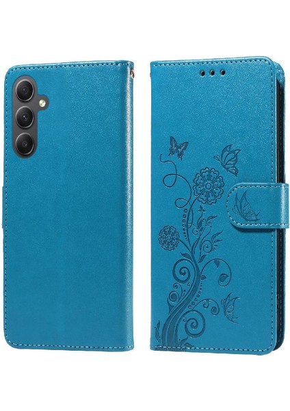 Samsung Galaxy A34 5g Flip Deri Çiçek Kart Yuvaları Için Flip Case (Yurt Dışından) modelleri