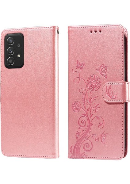 Samsung Galaxy A52S Çiçek Deri Kart Yuvaları Flip Case (Yurt Dışından)