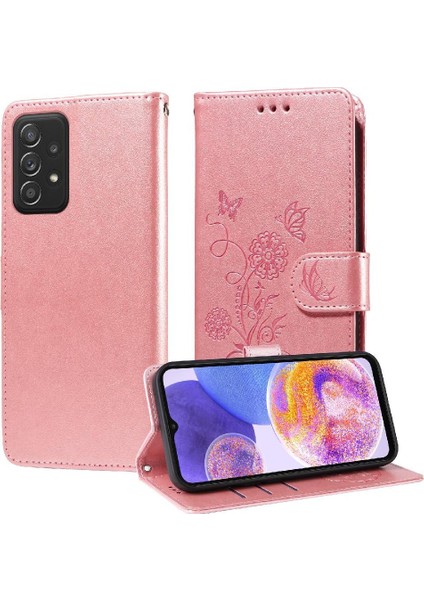 Samsung Galaxy A52S Çiçek Deri Kart Yuvaları Flip Case (Yurt Dışından)