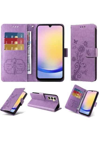 Samsung Galaxy A25 Için Flip Case 5g Cardyuvaları Flip Çiçek Deri (Yurt Dışından)