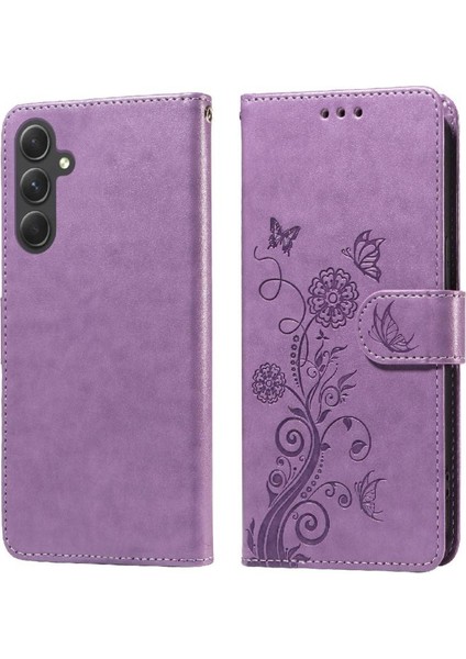 Samsung Galaxy A54 5g Deri Kart Yuvaları Için Flip Case Çiçek Flip (Yurt Dışından)