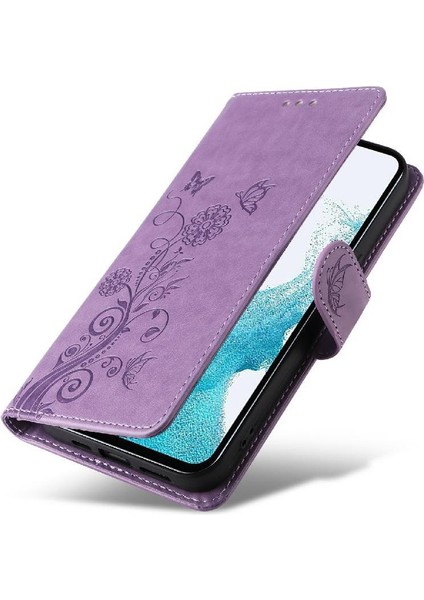 Samsung Galaxy A54 5g Deri Kart Yuvaları Için Flip Case Çiçek Flip (Yurt Dışından) modelleri