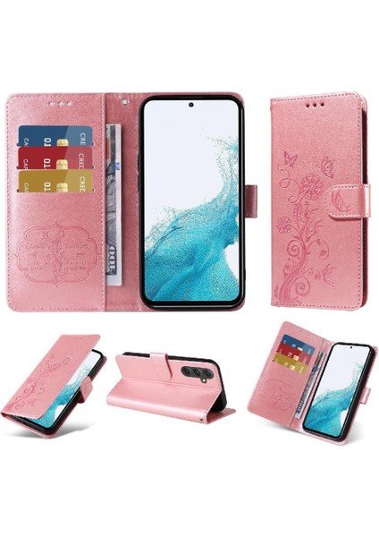 Samsung Galaxy A54 5g Deri Kart Yuvaları Için Flip Case Çiçek Flip (Yurt Dışından)