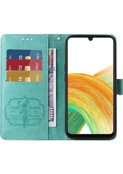 Samsung Galaxy A33 5g Deri Kart Yuvaları Için Flip Case Çiçek Flip (Yurt Dışından) modelleri