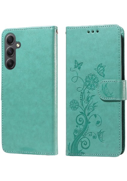 Samsung Galaxy A34 5g Flip Deri Çiçek Kart Yuvaları Için Flip Case (Yurt Dışından)