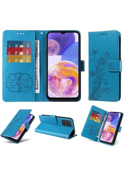 Samsung Galaxy A52S Çiçek Deri Kart Yuvaları Flip Case (Yurt Dışından)