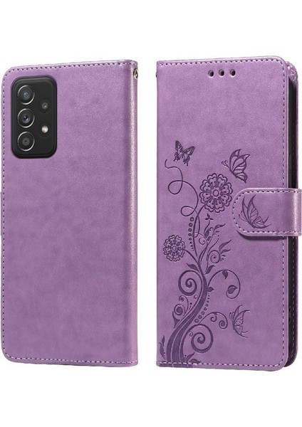 Samsung Galaxy A52S Çiçek Deri Kart Yuvaları Flip Case (Yurt Dışından)