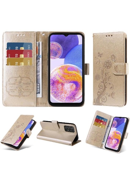Samsung Galaxy A52S Çiçek Deri Kart Yuvaları Flip Case (Yurt Dışından)