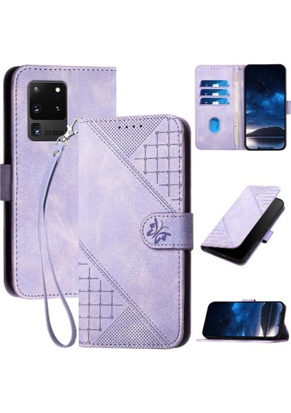 Samsung Galaxy S20 Ultra ve Kredi Kartı Yuvası Kabartmalı Yüksek Flip Case (Yurt Dışından)