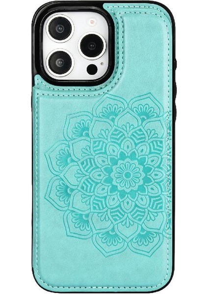 IPhone 16 Pro Max Çift Düğmeler Desen Için Kart Tutucu Kılıf ile Cüzdan (Yurt Dışından) indirimleri