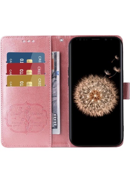 Samsung Galaxy S9 Artı Kart Yuvaları Flip Case Çiçek Deri (Yurt Dışından)