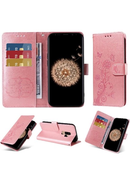 Samsung Galaxy S9 Artı Kart Yuvaları Flip Case Çiçek Deri (Yurt Dışından)