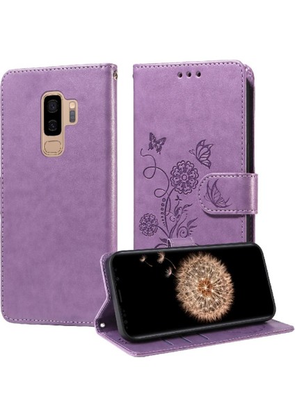 Samsung Galaxy S9 Artı Kart Yuvaları Flip Case Çiçek Deri (Yurt Dışından)