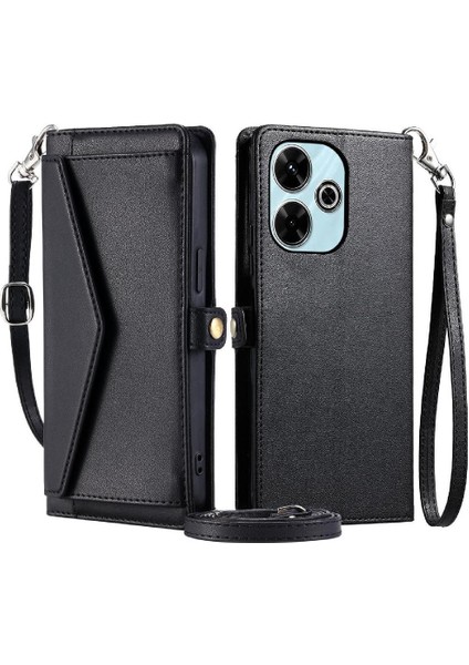 Cüzdan Crossbody Durumda Xiaomi Redmi Için 13 4g Rfıd Engelleme Fermuar Faturaları (Yurt Dışından)
