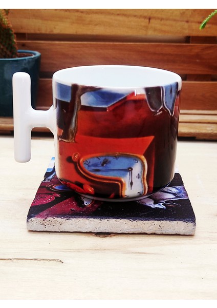 Salvador Dali Set 9 - T Kulplu Fincan Kupa-Traverten Bardak Altlığı 1