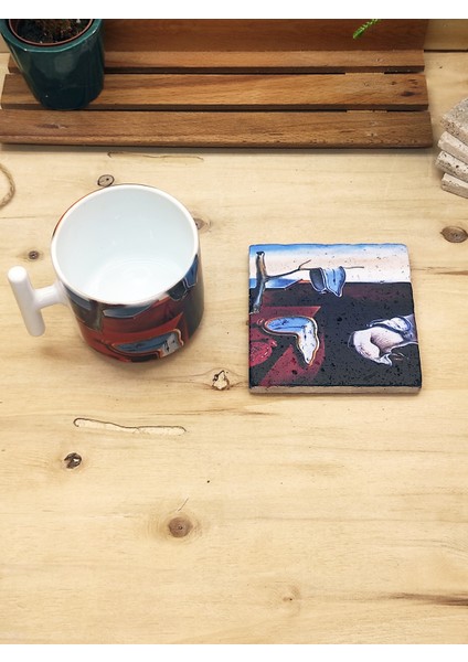 Salvador Dali Set 9 - T Kulplu Fincan Kupa-Traverten Bardak Altlığı 1 fiyatları