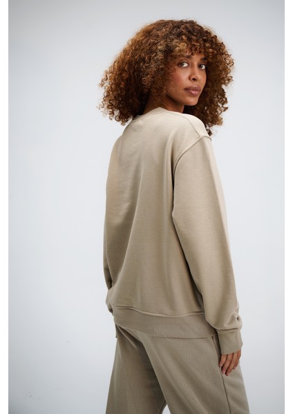 Kadın Timeless Oversize Vizon Sweatshirt