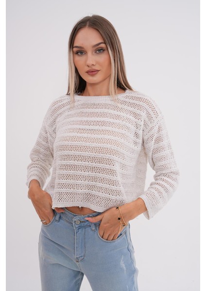 Kadın Desenli Triko Örme Kazak 245299 -