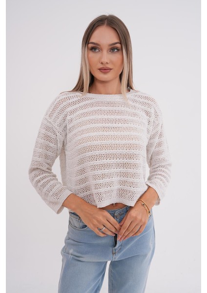 Kadın Desenli Triko Örme Kazak 245299 -