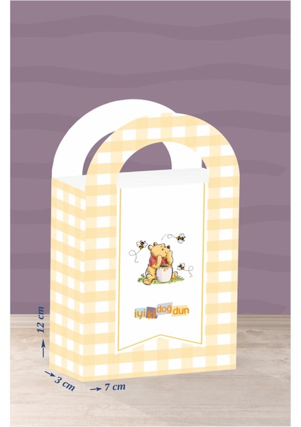 Winnie The Pooh Teması Mini Çanta 12 x 7 cm 8'li Paket