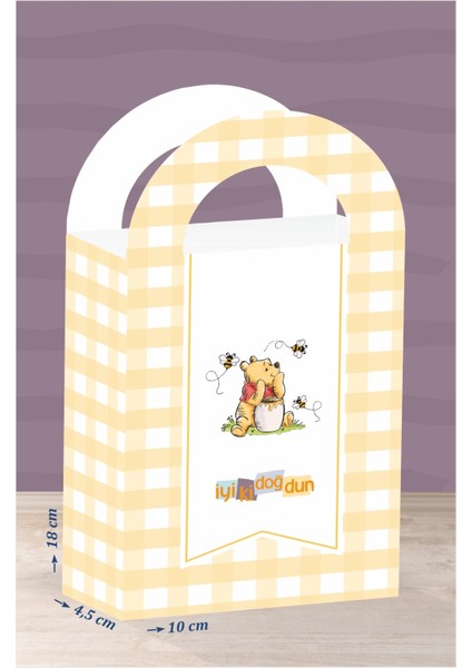 Winnie The Pooh Teması Çanta 18 x 10 cm *8'li Paket