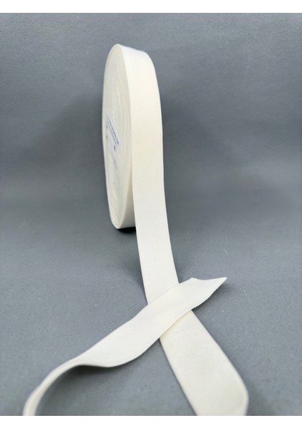 2.5 cm Dokuma Muss Lastik-5 Metre-Ekru
