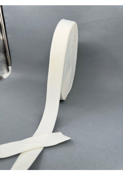 2.5 cm Dokuma Muss Lastik-5 Metre-Ekru
