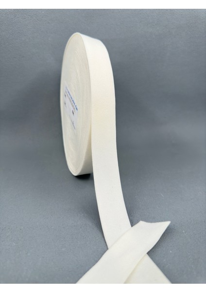 2.5 cm Dokuma Muss Lastik-5 Metre-Ekru
