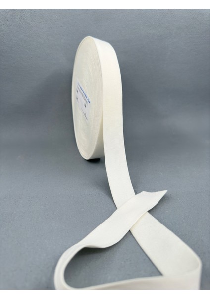 2.5 cm Dokuma Muss Lastik-5 Metre-Ekru