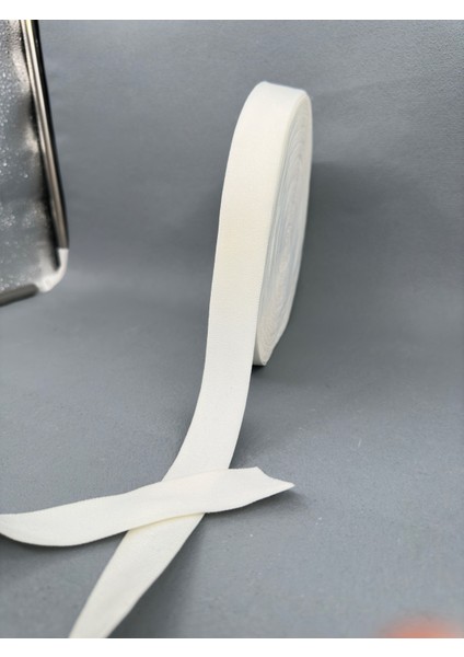 2.5 cm Dokuma Muss Lastik-5 Metre-Ekru