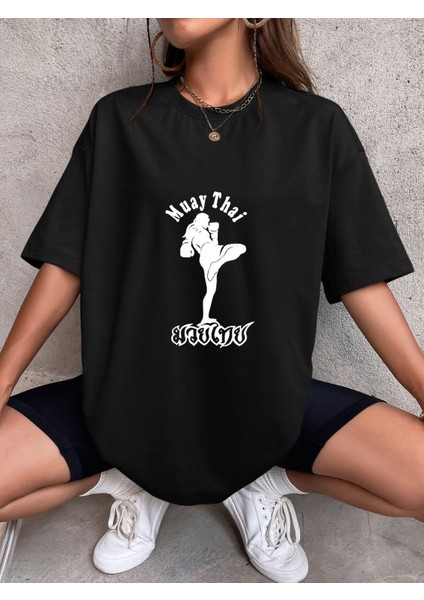 Muay Thai Tişört-Kavga Figürlü Tişört-Dövüş Figürlü Tişört