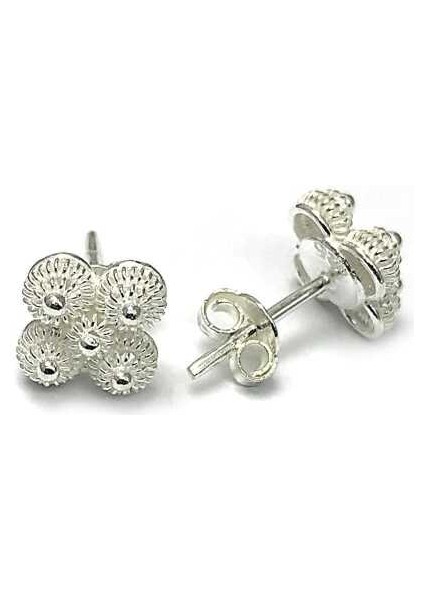 Kadın Gümüş Minik Bereket Çiçeği Model Telkari Küpe 2020115