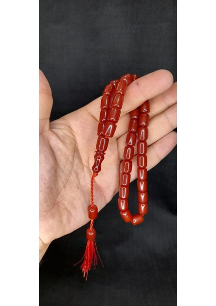 Çubuk Kehribar Tesbih Kahverengi Renk Kapsül Kesim T-444