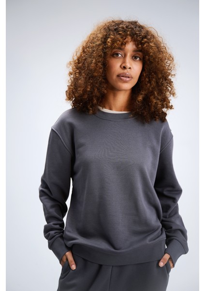 Kadın Timeless Oversize Antrasit Sweatshirt