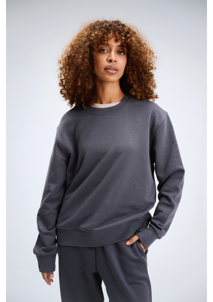 Kadın Timeless Oversize Antrasit Sweatshirt