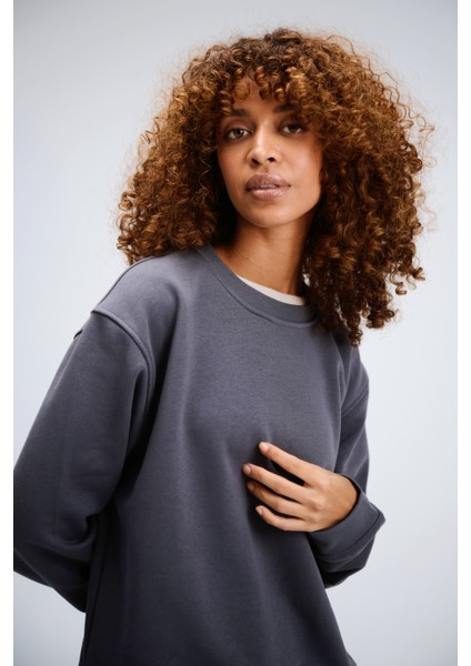 Kadın Timeless Oversize Antrasit Sweatshirt