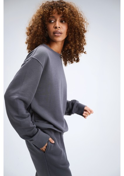 Kadın Timeless Oversize Antrasit Sweatshirt