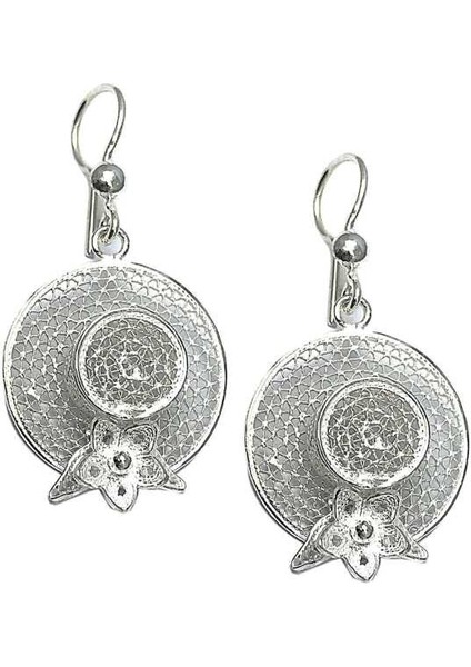 Kadın Beyaz Şapka Model Telkari Gümüş Küpe 2020112