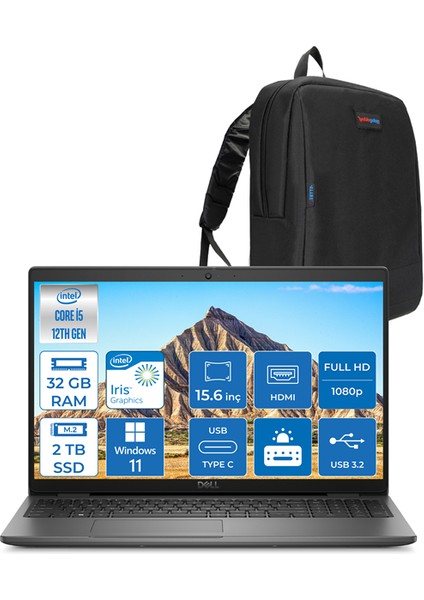 Latitude 3540 Intel Core I5 1235U 32GB 2tb SSD 15.6 IPS Fhd Windows 11 Pro DN049L354015WP10 + Zetta Çanta