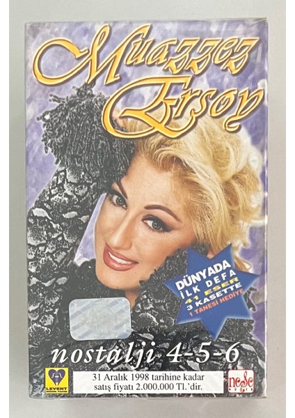 Muazzez Ersoy Nostalji 4-5-6 Kaset 41 Şarkı 3 Kasetlik Set (Jelatininde Sıfır Orjnal Dönem Baskı 3 Kaset)