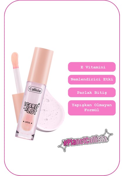 I Care A Lot Lip Oil - 02 Strawberry - Nemlendirici Dudak Yağı
